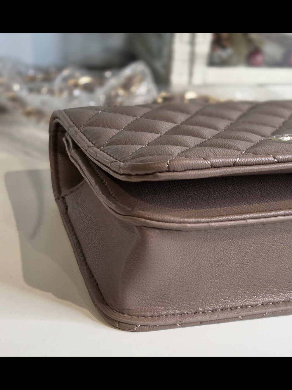 BeBe Quilted Top-Handle Crossbody Bag in Taupe - Picture 5 of 12